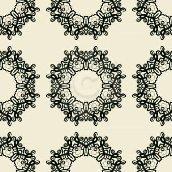 Seamless Ornamental Print, endless lace in indian style