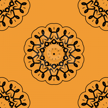 Seamless Oient Inspired Textile Print. Retro Ornate Mandala based design  for greeting card, Brochure, Card or Invitation with Islamic, Arabic, Indian, Ottoman, Asian motifs.
