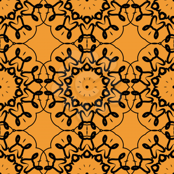 Seamless Print of stylized rounf mandala frame