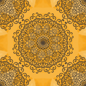 Mandala Indian Yoga Ornament, kaleidoscopic floral pattern, yantra. Seamless ornament lace.Oriental vector pattern. Islamic,Arabic, Indian, Turkish, Pakistan, Chinese, Asian, Moroccan, Ottoman motifs.