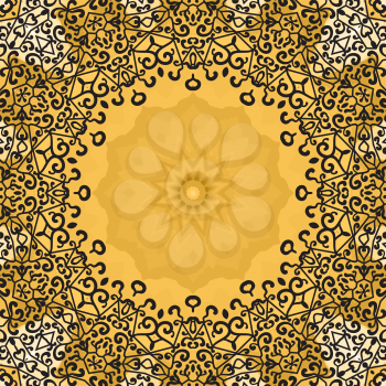 Seamless ornate mandala frame. Oriental vector pattern illustration.  Islamic, Arabic, Indian, Turkish, Pakistan, Chinese, Asian, Moroccan, Ottoman motifs.