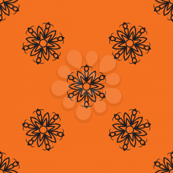 Orange elegant Ornamental stylized flower pattern for your design wallpapers.