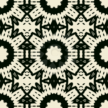 Ornate abstract black symmetrical lace seamless wallpaper