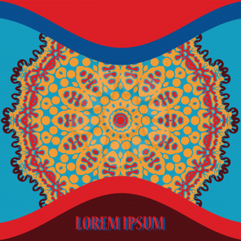 Flat Style Mandala Cover background. Postcard Vintage decorative elements. Hand drawn background. Islam, Arabic, Indian, ottoman motifs.