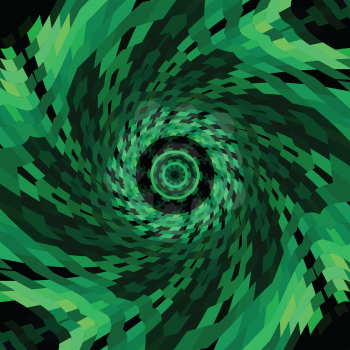 Spiral design. Vector swirl of green color
