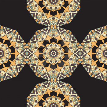 Endles Round Mandala Wallpaper. Round frame Mandala. Circular Ornamental Pattern. Vintage decorative elements. Hand drawn background. Islamic, Arabic, Indian, Ottoman, Asian motifs. Seamless pattern.