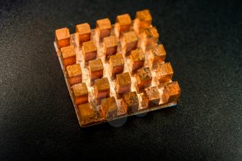 Copper heat dissipator with many heat sink elements