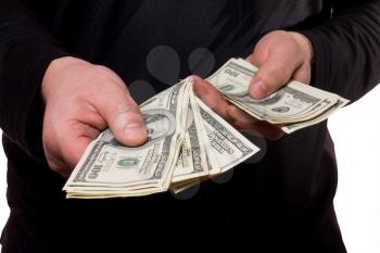 Royalty Free Photo of a Person Holding Money