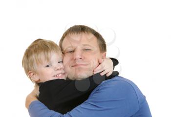 Royalty Free Photo of a Father and Son Hugging