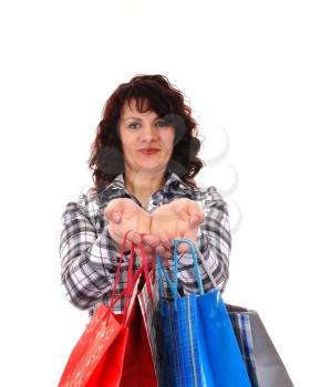 Royalty Free Photo of a Woman Holding Shopping Bags