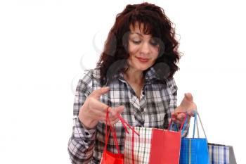 Royalty Free Photo of a Woman Holding Shopping Bags