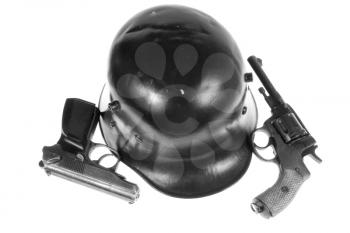 Royalty Free Photo of a Helmet and Pistols