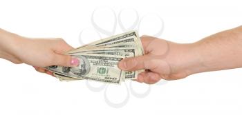 Royalty Free Photo of People Exchanging Money