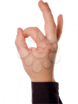 Royalty Free Photo of a Hand Gesturing Okay