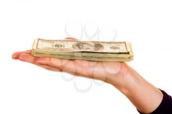 Royalty Free Photo of a Woman Holding Money