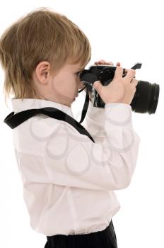 Royalty Free Photo of a Child Holding a Camera