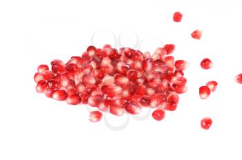 Pomegranate grains in a plate shot close-up