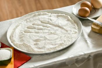 Royalty Free Photo of a Hand Print in Flour