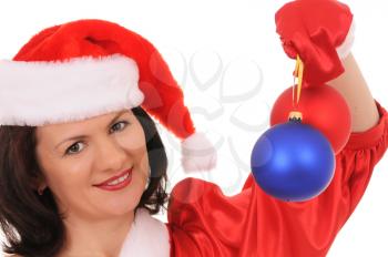 Royalty Free Photo of a Woman Holding a Christmas Decoration