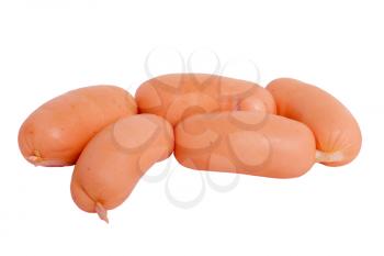 small sausage isolated on white background(clipping path included)