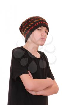 Royalty Free Photo of a Teenager Wearing a Hat