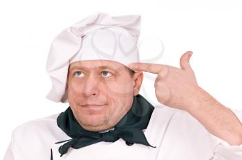 chef has a bad mood isolated on white background