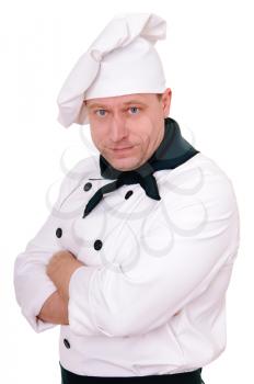 chef in the uniform isolated on the white background