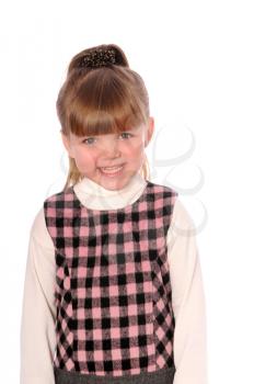 smiling little girl isolated on white background