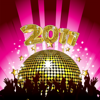 Royalty Free Clipart Image of a New Year Party Background