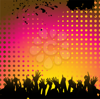 Royalty Free Clipart Image of an Abstract Background With a Crowd