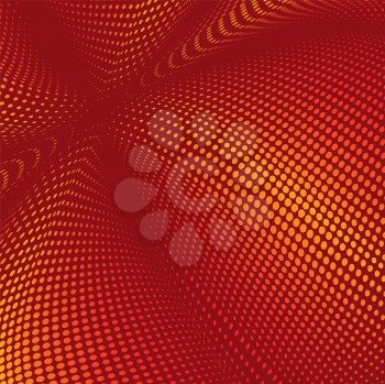 Royalty Free Clipart Image of an Abstract Orange Halftone Background
