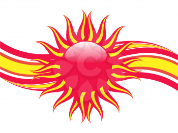 Royalty Free Clipart Image of a Colorful Sun