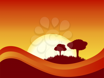 Royalty Free Clipart Image of a Sunset Background