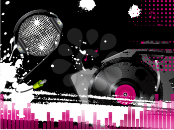 Royalty Free Clipart Image of an Abstract Turntable Background