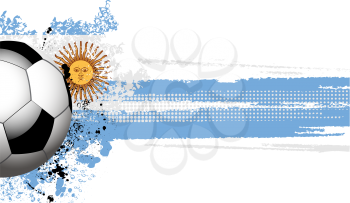 Royalty Free Clipart Image of a Football Banner With an Argentinian Flag