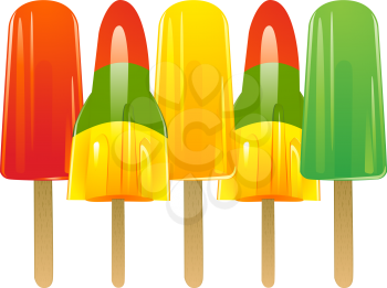 Royalty Free Clipart Image of Assorted Popsicles