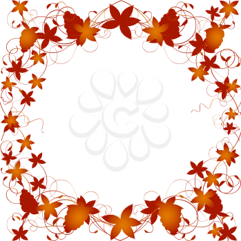 Royalty Free Clipart Image of an Autumn Floral Background