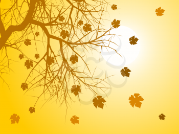Royalty Free Clipart Image of an Autumn Tree Background