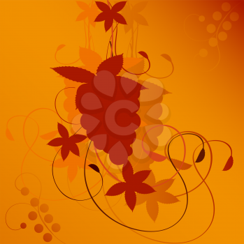Royalty Free Clipart Image of an Autumn Vine Background