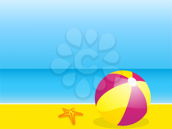 Royalty Free Clipart Image of a Beach Landscape