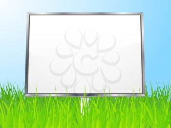 Royalty Free Clipart Image of a Billboard in Grass