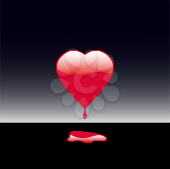 Royalty Free Clipart Image of a Bleeding Heart