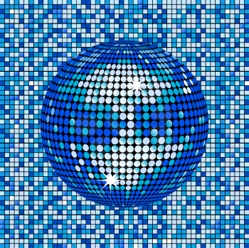 Royalty Free Clipart Image of an Abstract Background With a Sparkling Disco Ball