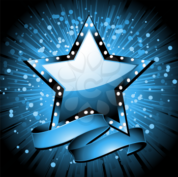 Royalty Free Clipart Image of a Blue Star Background