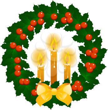 Royalty Free Clipart Image of a Christmas Wreath 