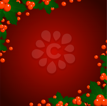 Royalty Free Clipart Image of a Christmas Holly Background