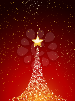 Royalty Free Clipart Image of a Red Christmas Background