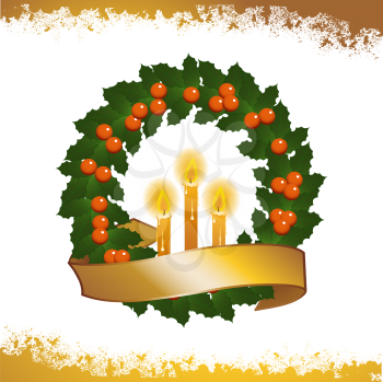 Royalty Free Clipart Image of a Christmas Wreath 