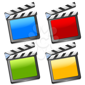 Royalty Free Clipart Image of Clapperboards