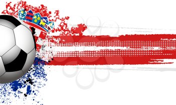 Royalty Free Clipart Image of a Football Banner With a Grunge Croatia Flag